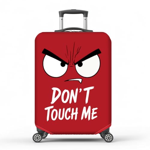 MAYJOYDIY Red Anger Luggage Cover Don't Touch Me Elastic Baggage Covers Fashion Dust-Proof Suitcase Sleeve Anti-Scratch Washable Suitcase Protector L Fit 26-28 inch Luggage - style: Eye