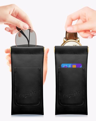 Eyeglass Cases Soft 2 Pack - Squeeze Top Anti Scratch Sunglasses Soft Case for Reading Glasses/Sunglasses Storage. - color: Black