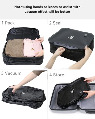 41L Travel Vacuum Bags with Pump, 180° Open,Compression Bags for Travel Luggage, Reusable IP67 Waterproof Vacuum Seal Packing Cubes for Carry On Suitcase and Backpack (3PC + Pump) - size: 3PC-PUMP