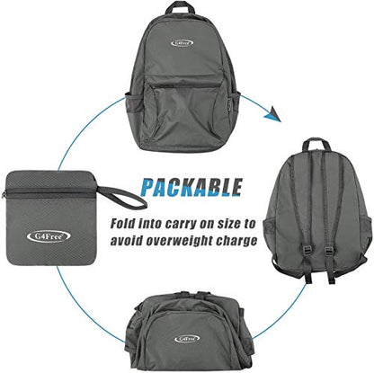 G4Free 20L Lightweight Packable Backpack Travel Hiking Daypack Foldable Backpack for Men Women - color: Grey Update, size: 20L