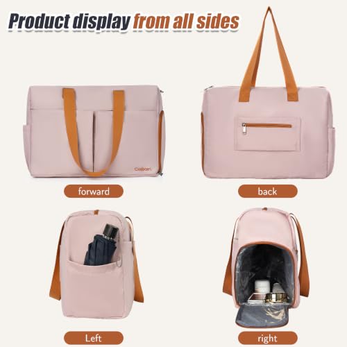 Cosbarn Luggage Sets 5 Piece, Hardshell Suitcase with Spinner Wheels - color: Rosegold