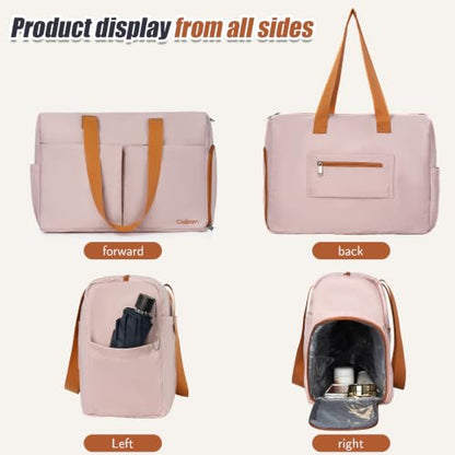 Cosbarn Luggage Sets 5 Piece, Hardshell Suitcase with Spinner Wheels - color: Rosegold
