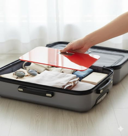 700 Mini Travel Bathroom Scale with Sleeve, Red-Orange - color: Red-Orange