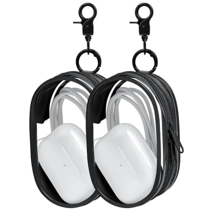 Linsaner 2 Pack Transparent Tech Pouch Storage Bags, Black + Black - color: A2-Black+Black