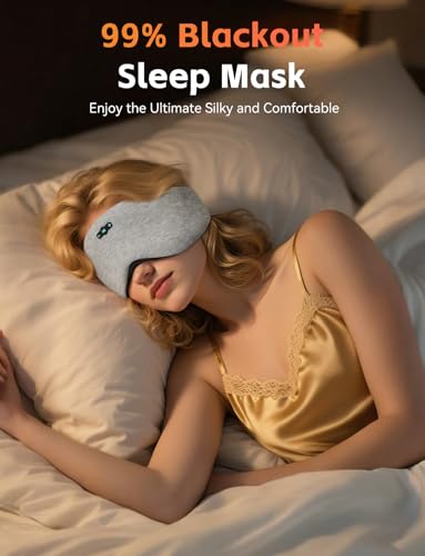 Sleep Headphones Bluetooth 6.0 Sleep Mask for Side Sleepers, 20H Playtime - color: Grey