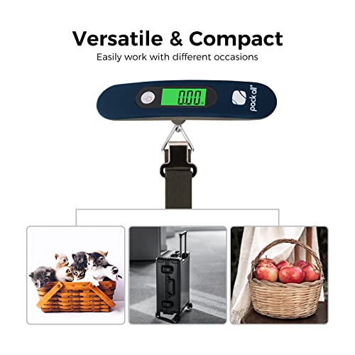 pack all Digital Luggage Scale for Travel, 110Lbs Capacity, 0.1Lb Precision - color: Blue