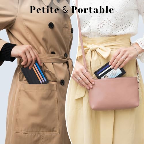 Airkit Small Slim ID Case, Womens Credit Card Holder Wallet, RFID Sleeve - color: Classic Black