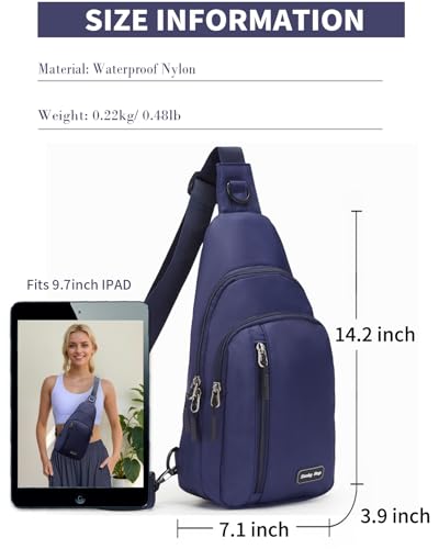 Seoky Rop Small Sling Bag Crossbody for Men Women One Strap Shoulder Cross Body Bag Sling Backpack for Travel - color: 01-blue