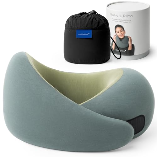 Ostrichpillow GO Travel Pillow, 360° Memory Foam Support, Soft & Washable - color: Forest Snooze