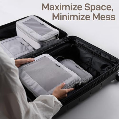 EPICKA TripCozy Compression Packing Cubes, 6 Set, Grey - color: Grey, size: Set of 6