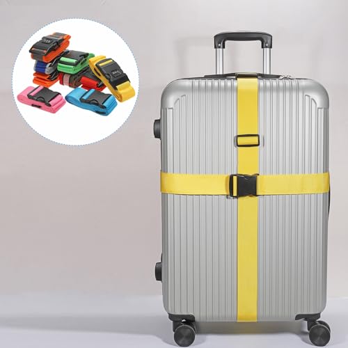 PATIKIL Luggage Straps, Suitcase Straps Adjustable Luggage Belts Strap with Combination Lock for Luggage Suitcases Travel, Light Blue - color: Light Blue