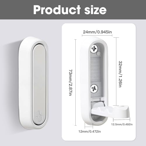 Dntorx Folding Wall Hooks, 2 Pack, White, Zinc Alloy, Heavy Duty Coat Hooks - color: White, size: 2 Pcs