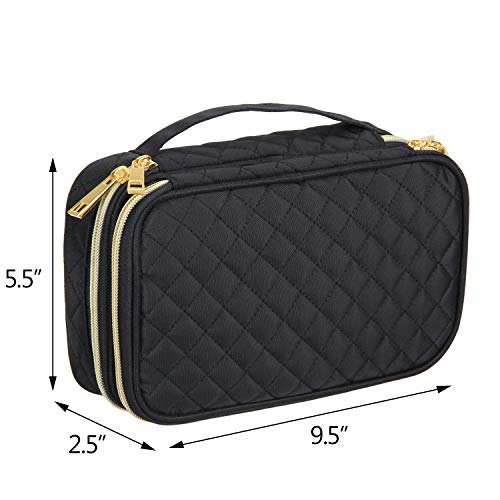 Teamoy Travel Jewelry Case Organizer Storage Box for Women, Quilted Black - color: Black Quilted