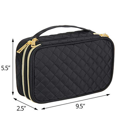 Teamoy Travel Jewelry Case Organizer Storage Box for Women, Quilted Black - color: Black Quilted