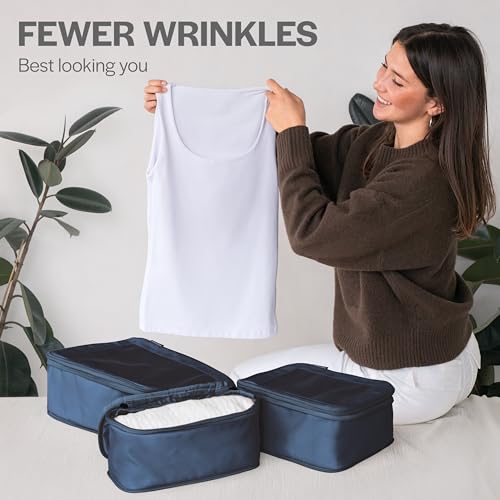 Aerotrunk Compression Packing Cubes for Travel, 2-Pack, Dark Blue - color: Dark Blue, size: 2-Pack
