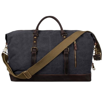 S-ZONE Duffle Bag for Travel Canvas Duffel Bag Carry on Weekender Bag for Men - color: Dark Gray