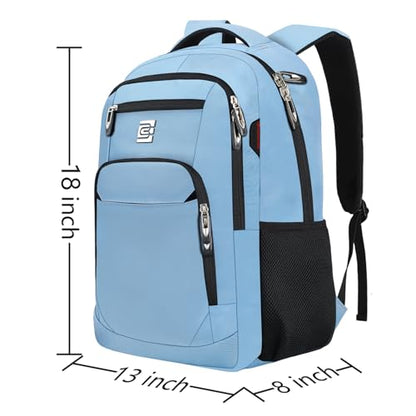 Volher Laptop Backpack,Business Travel Anti Theft Slim College Backpack - color: Pale Blue, size: 15.6 Inch, style: Laptop
