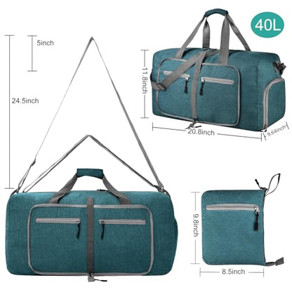 Dimayar 40L Foldable Duffle Bag, Travel & Weekender, Overnight, Gym - color: Green, size: 40L