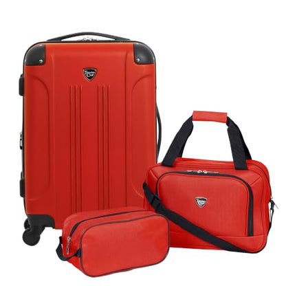 Travelers Club Chicago Hardside Expandable Spinner Luggage, Red, 3 Piece Set - color: Red, size: 3-Piece Set