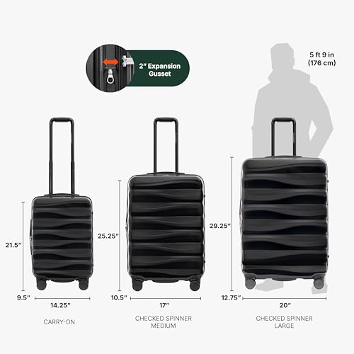 Traveler's Choice Edinburgh II Hardside Spinner Luggage, TSA Lock, Black, 21" Carry-on - color: Black, size: 21" Carry-on