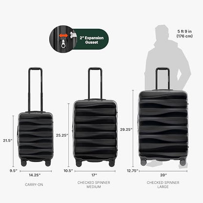 Traveler's Choice Edinburgh II Hardside Spinner Luggage, TSA Lock, Black, 29" Large - color: Black, size: 29" Large