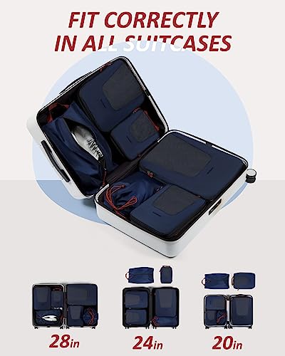 Bagsmart Compression Packing Cubes, Travel Bag Cruise Ship Essentials - color: Dark Blue