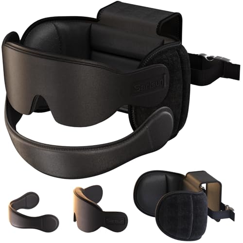 SARISUN Travel Pillow with Chin Strap for Different Seats, Stable Support - color: Black