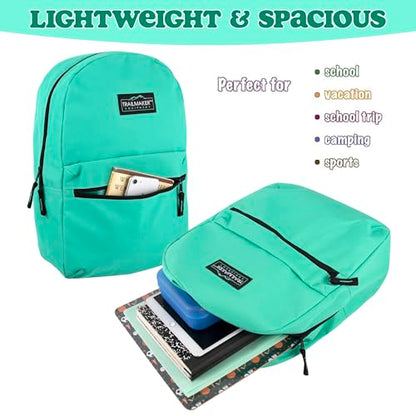 Trail maker Classic 17 inch Backpacks with Adjustable Padded Straps | School Backpacks for Girls, Boys - color: Aqua