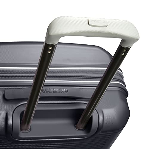 American Tourister Stratum 2.0 Expandable Hardside Luggage with Spinner Wheels, 24-Inch Checked-Medium, Charcoal - color: Charcoal, size: 24-Inch Checked-Medium
