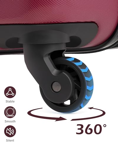 Coolife Medium Checked Luggage Hardside Suitcase with Spinner Wheels, 24in | Lightweight ABS+PC, Rolling Travel Suitcase with TSA Lock, Spinner Wheels, Durable Zipper, Radiant Pink - color: Radiant Pink., size: Medium Checked(24in)
