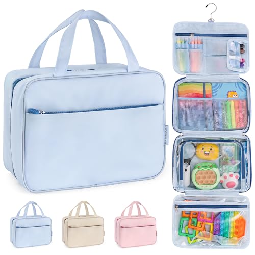 Mothercould Large Kids Travel Organizer, Hanging Bag With Hook, Blue - color: Blue, size: Large