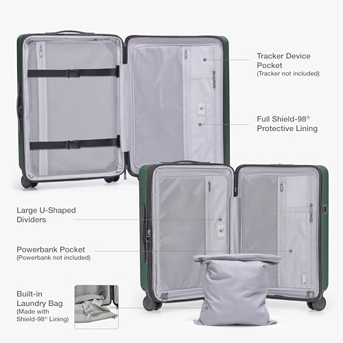 Traveler's Choice Markham Hardside Expandable Luggage with Double Spinner Wheels, Carry-On 22-Inch Suitcase, TSA Lock, Green - color: Green, size: 22-Inch Carry-on