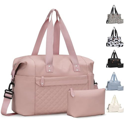Pritent Travel Duffle Bag, Weekender Overnight Personal Item Carry On Bag - color: Pink, size: Medium