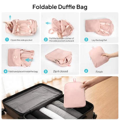 TOPEAST Foldable Duffle Bag for Travel, Large Travel Duffel Bags for Women - color: Pink