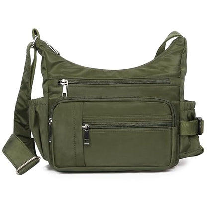 VOLGANIK ROCK RFID Anti Thief Crossbody Bag for Women Waterproof Shoulder Bag Messenger Bag Casual Nylon Purse Handbag - color: Army Green