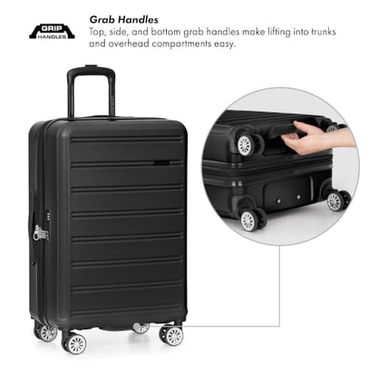 Travel Select Snowcreek Hardside Expandable Spinner Luggage Set w/USB Port, Black, 2-Piece - color: Black, size: 2 Piece Set