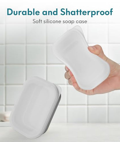 Quatish Compact Leakproof Travel Soap Case, Bar Soap Holder Travel, Grey - color: Grey, size: Regular