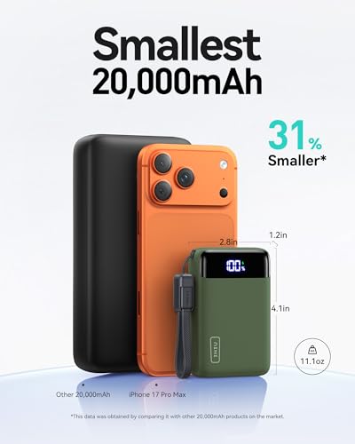 INIU Portable Charger, Smallest 20000mAh 22.5W Fast Charging Power Bank - color: Green, size: Mini Size