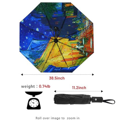 SY COMPACT Travel Umbrella - Windproof Automatic Compact Umbrellas for Rain - color: UPF-Cafe