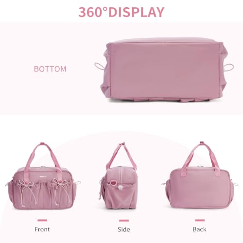 ECOHUB Small Gym Bag for Women, Mini Duffle Bag with Wet Compartment Pink - color: Pink