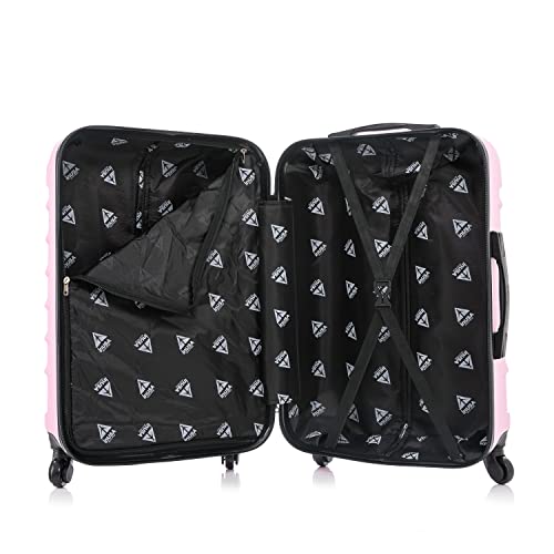 InUSA ENDURANCE Luggage with Spinner Wheels | Durable Lightweight Hardside Suitcase, Spacious Travel Bag with Handle and Trolley | 28-Inch Large Checked Luggage | Pink - color: Pink, size: 28 Inch