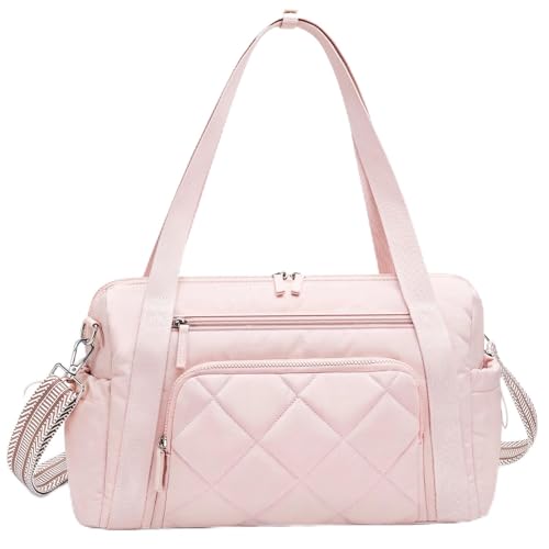 SYTRAH Gym Bag for Women, Duffle Sport Purse for Travel & Dance Pink - color: Pink(No shoe compartment)