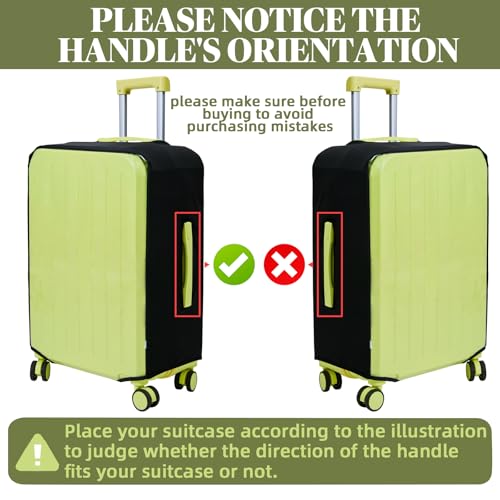 Clear Luggage Cover Protectors For Suitcases,Elastic Transparent waterproof PVC Suitcase Covers Protector Fit 20-30 Inch wheeled Luggage (28") - size: 28"