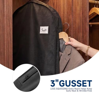 Whitmor Deluxe Garment Bag with Zipper Pocket, 42" 1 Pack Black - color: 22''X42'' Black w Pocket