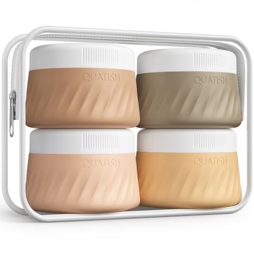 Quatish 3oz Travel Size Containers for Toiletries, 4 Pack, Apricot - color: Apricot, size: 3 Ounces