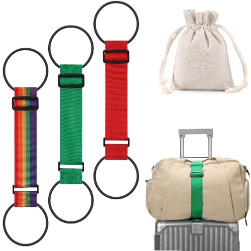 Adjustable Elastic Luggage Straps for Suitcase, Travel Bungee Straps - color: Green, Red, Rainbow
