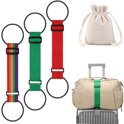 Adjustable Elastic Luggage Straps for Suitcase, Travel Bungee Straps - color: Green, Red, Rainbow