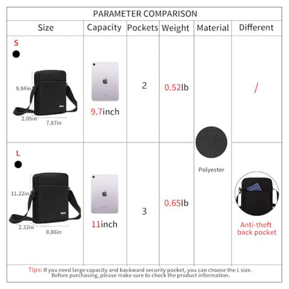 OSOCE Messenger Bag Crossbody Shoulder Bag for Men - size: Large