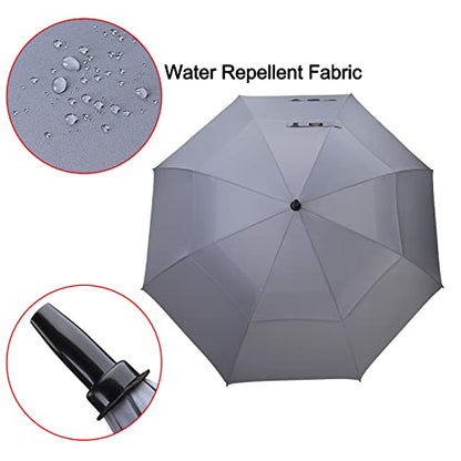 G4Free 47/54/62/68/72 Inch Golf Umbrella Windproof Auto Open Large Umbrella - color: Grey, size: 68 inch