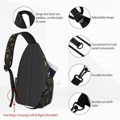 Famame Honey Bees Sling Backpack Chest Bag Crossbody Shoulder Bag Gym Cycling Travel Hiking Daypack For Men Women - color: Multicolor18